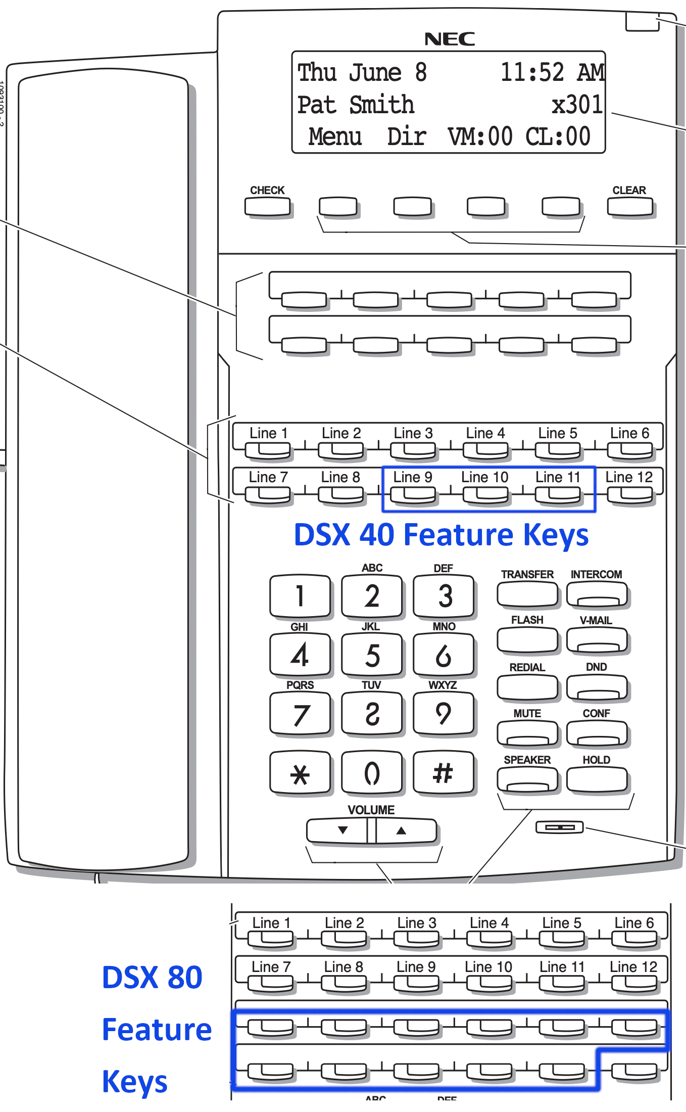 Nec DSX-34B bl hot display phone